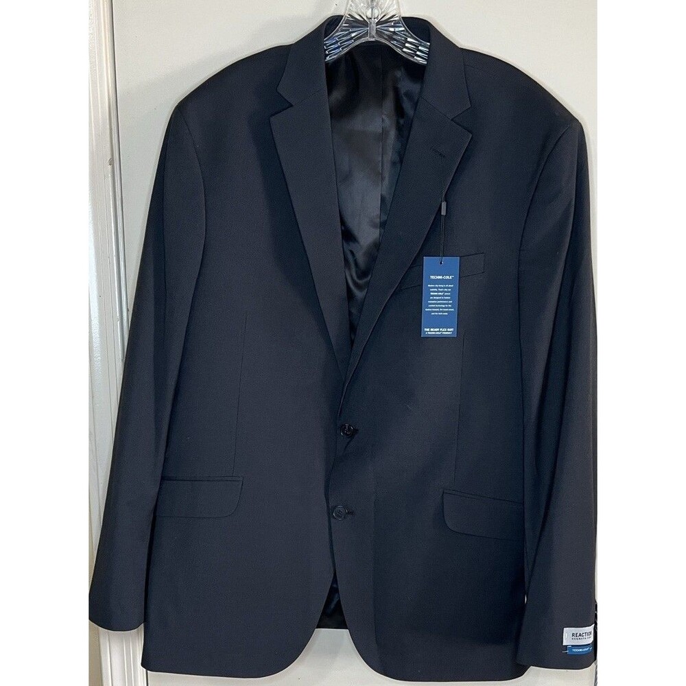 Kenneth Cole Reaction Techni-Cole Gray Suit Jacket 48L Slim Fit NWT